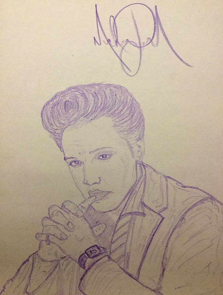 750x993 Jackson Drawing Of Elvis Presley.