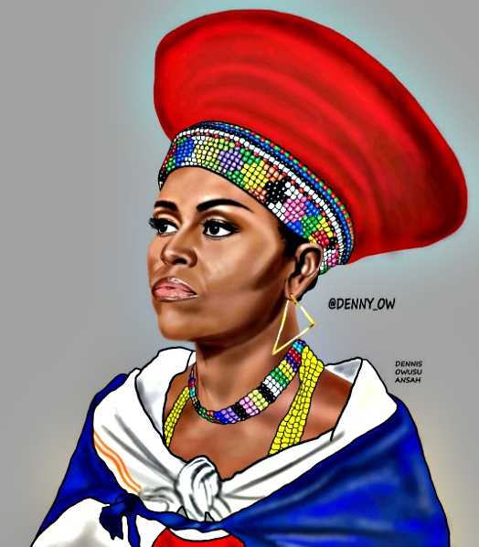 524x599 Pic Of The Day When Michelle Obama Was The Queen Of Africa