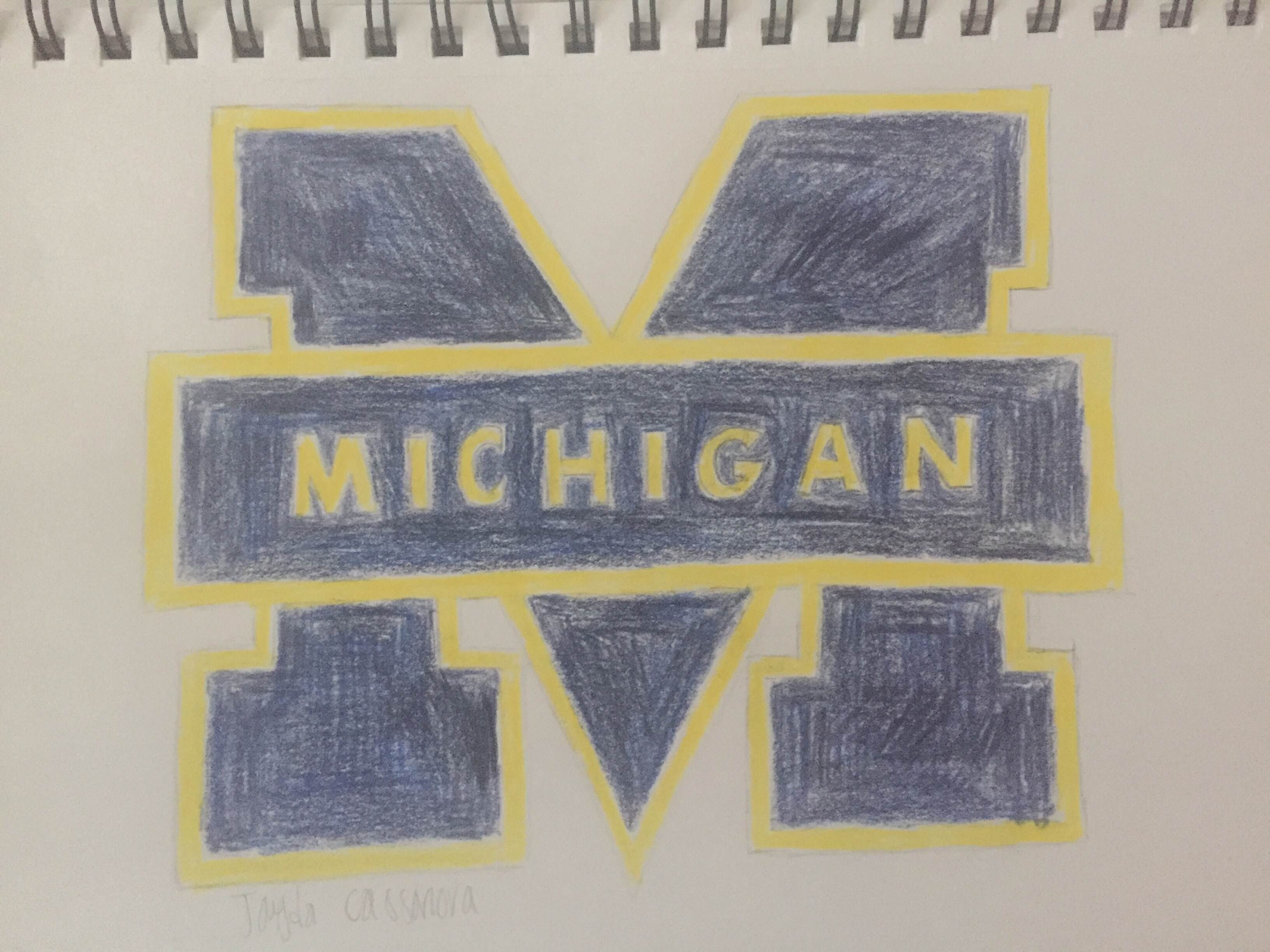 3264x2448 Michigan Wolverines Logo Drawing (Time Lapse)