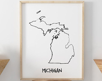 340x270 Michigan Art Print Etsy