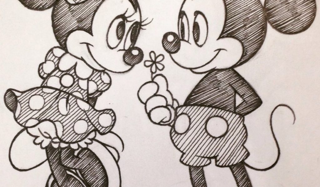 Mickey And Minnie Mouse Drawing at GetDrawings | Free download