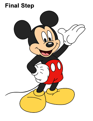 386x500 How To Draw Mickey Mouse (Full Body)