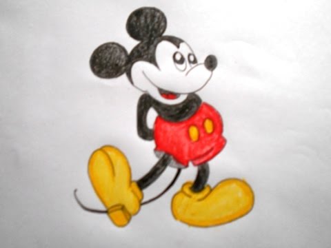480x360 How To Draw A Cartoon Mickey Mouse (Easy Way Drawing)