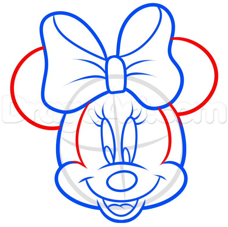 786x784 How To Draw Minnie Mouse Easy Step 5 How To Draw