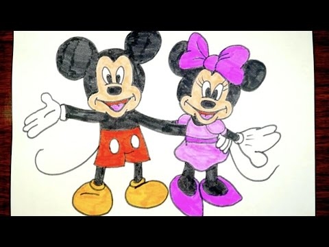 480x360 Mickey Mouse And Minnie Mouse Drawing Free Printable Coloring