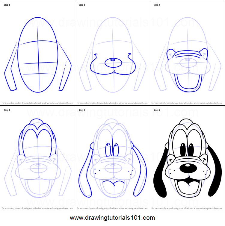 751x755 How To Draw Pluto Face From Mickey Mouse Clubhouse Printable Step