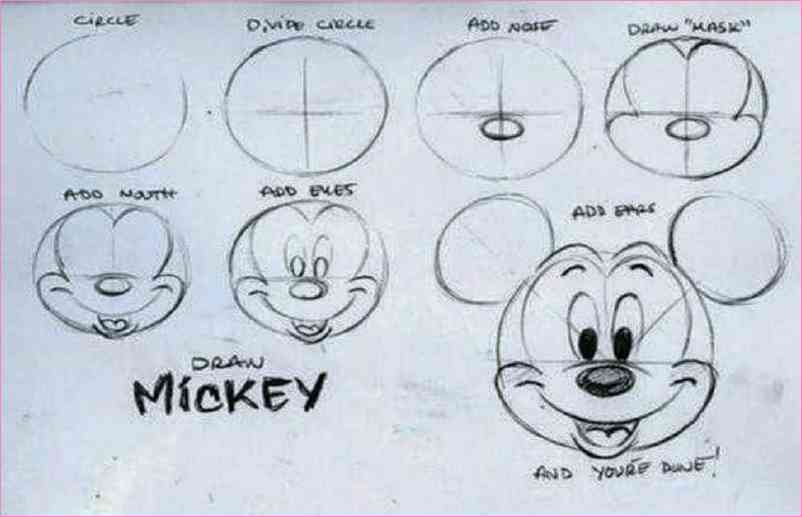 802x517 Mickey Mouse Drawings Step By Step