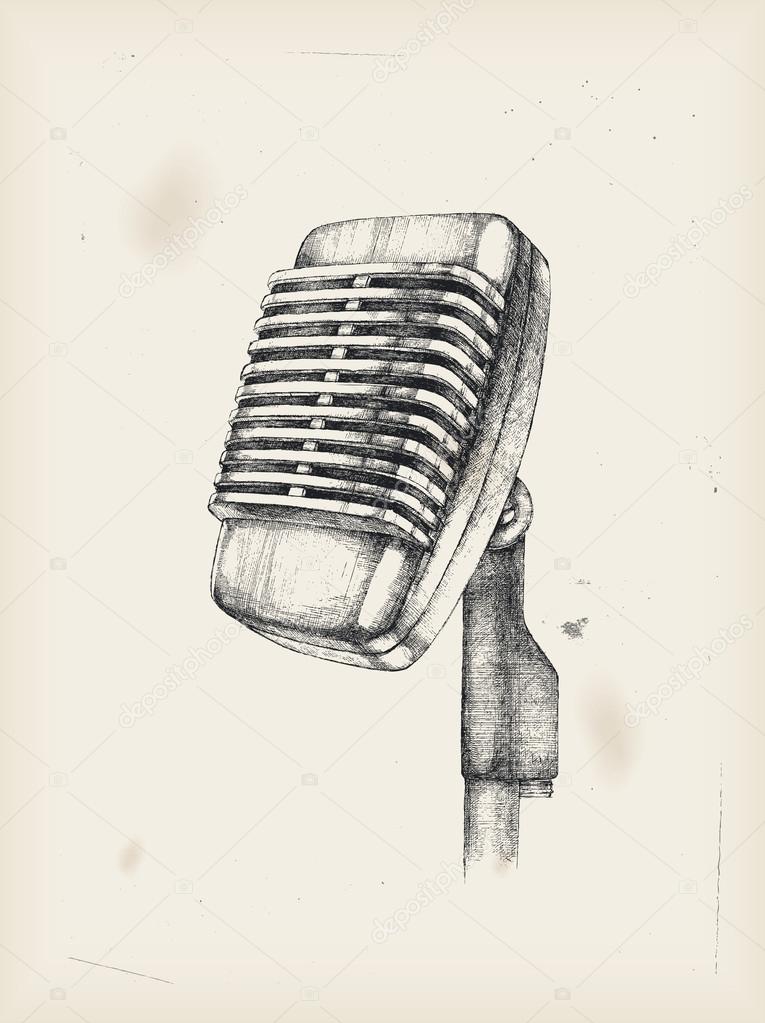 765x1023 Microphone Drawing Stock Vector Teacept
