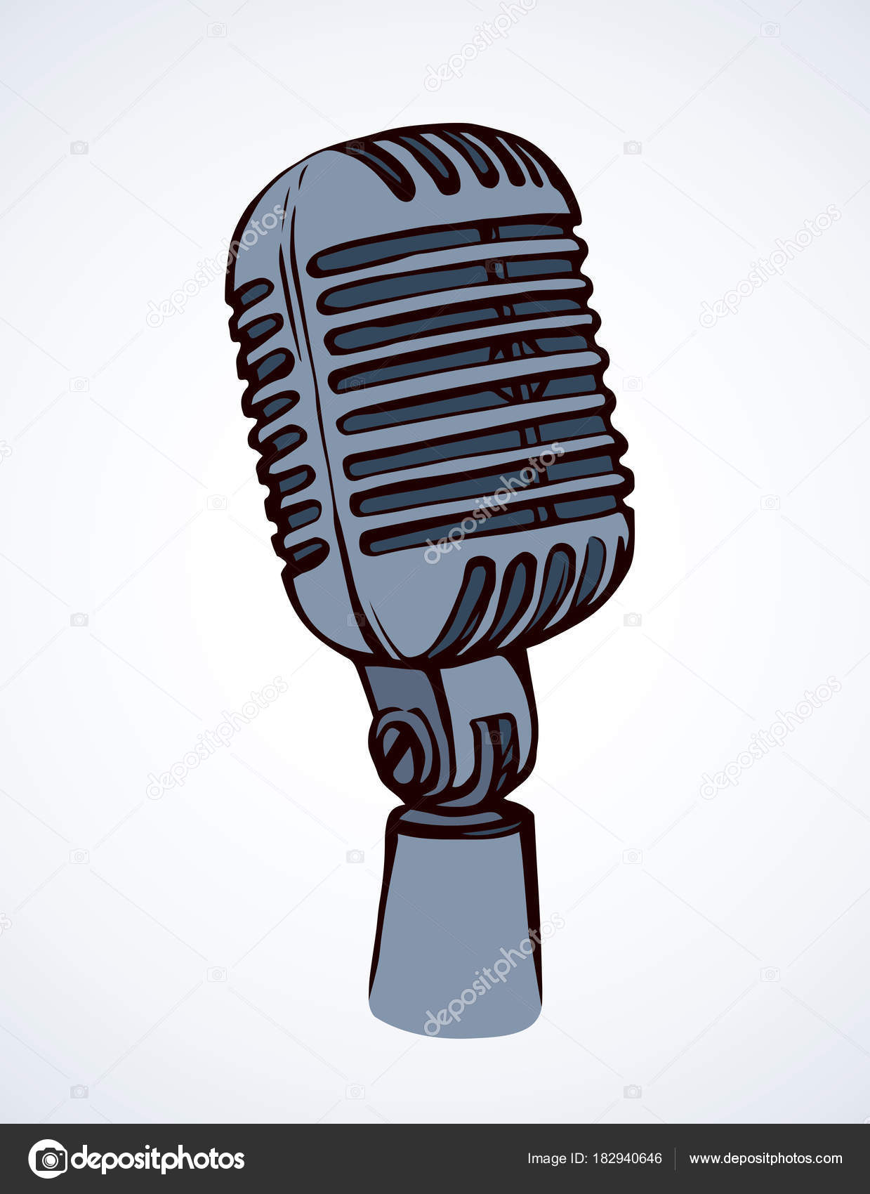 1239x1700 Microphone. Vector Drawing Stock Vector Marinka