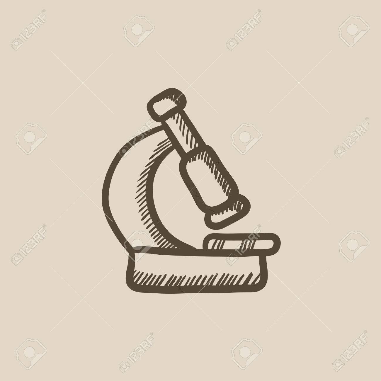 1300x1300 Microscope Vector Sketch Icon Isolated On Background. Hand Drawn