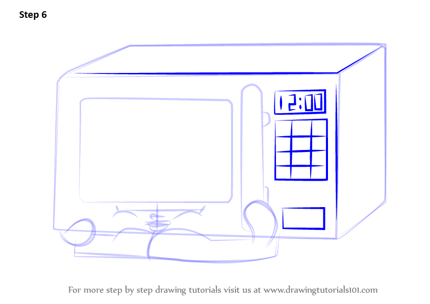 843x596 Step By Step How To Draw Zappy Microwave From Shopkins