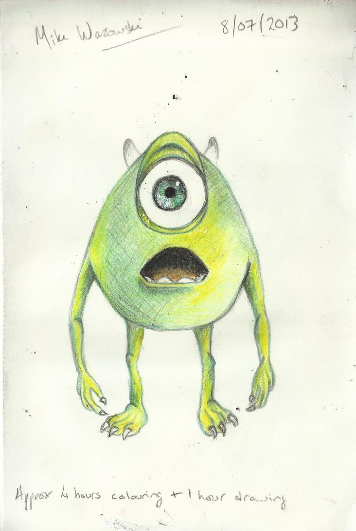 732x1092 Mike Wazowski Drawing By Crackerjackcrafts