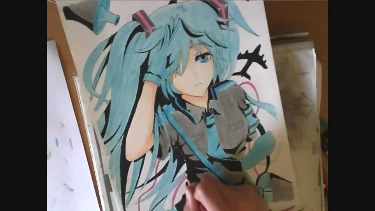 1280x720 Drawing Hatsune Miku