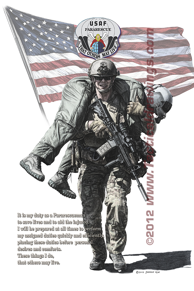 640x960 Air Force Soldier Drawing