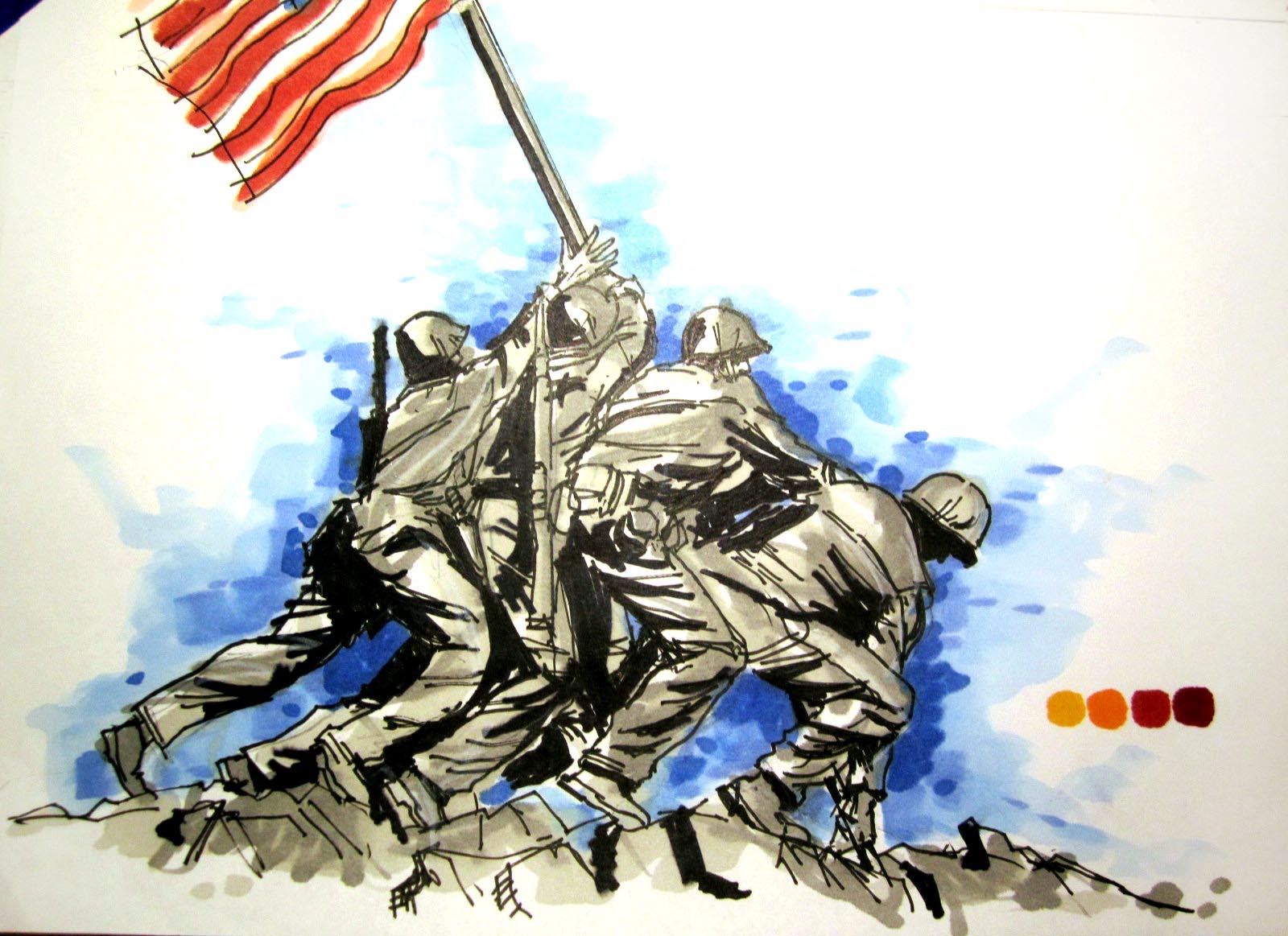 1600x1163 Military Series Battle Of Iwo Jima Time Lapse Drawing