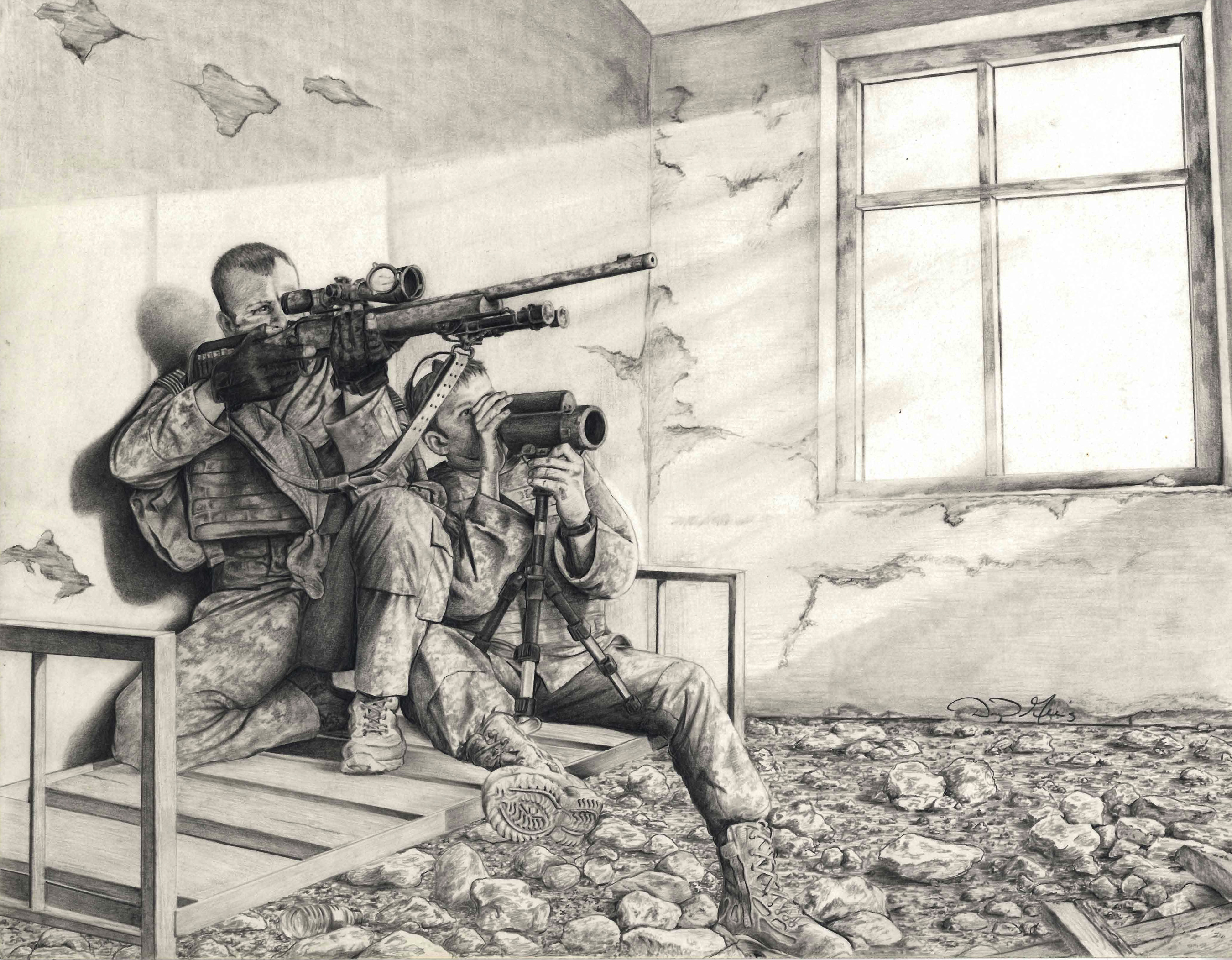 2700x2103 Sketch Artist' Soldier Uses Pencil To Capture Army Life Article