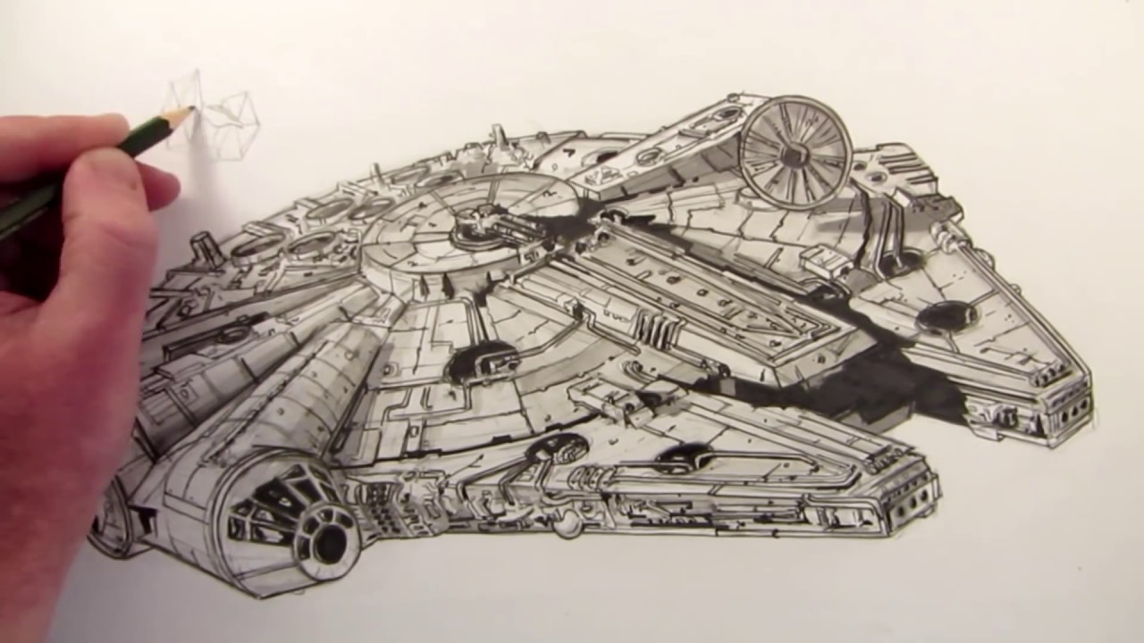 1280x720 How To Draw The Millennium Falcon Star Wars Fan Art