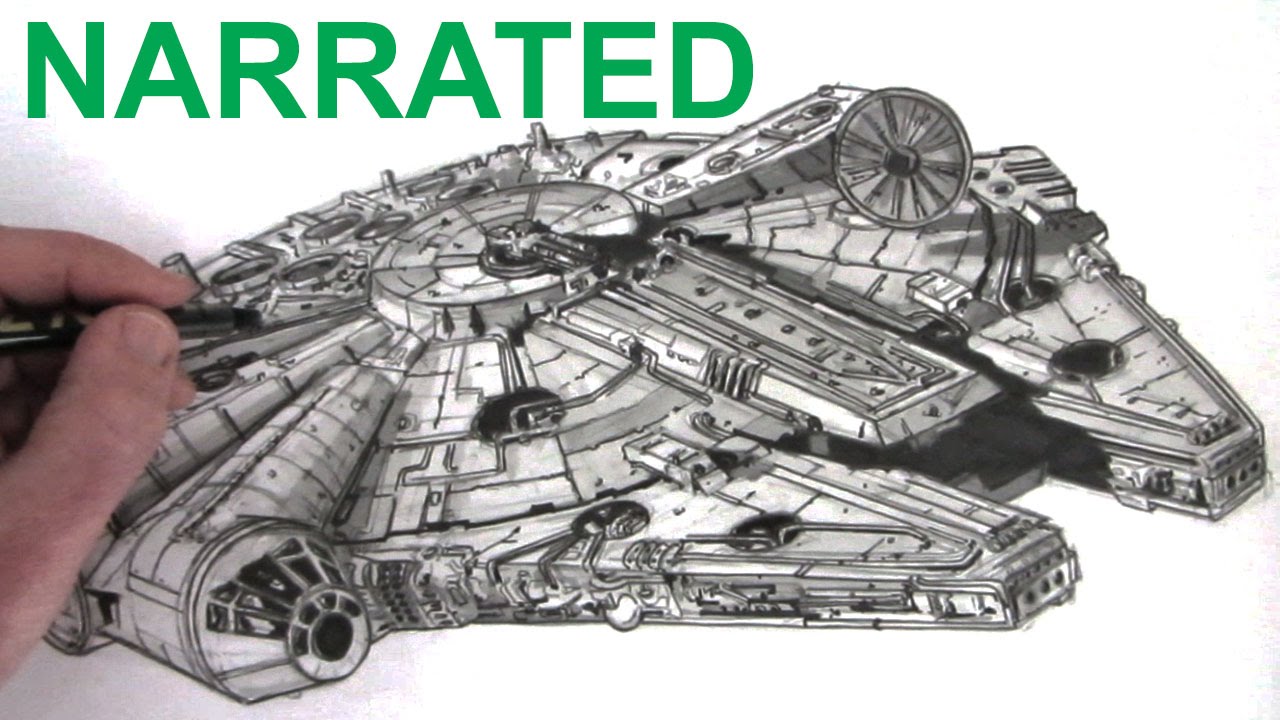 1280x720 How To Draw The Star Wars Millennium Falcon Narrated