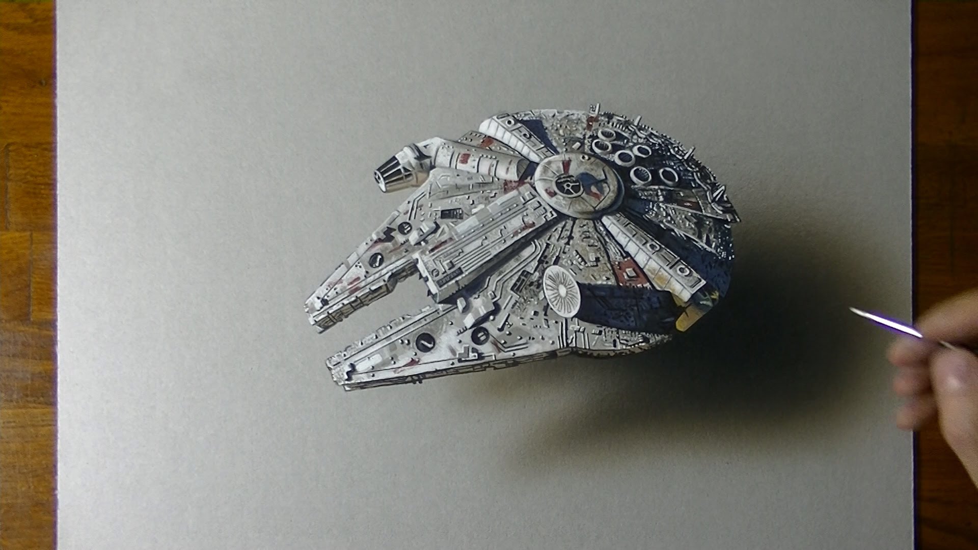1920x1080 Millennium Falcon Star Wars Drawing