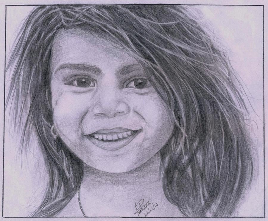 900x745 Poor Girl With Million Dollar Smile Drawing By Rachana Gurung
