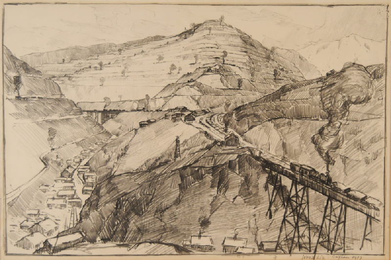 800x532 Copper Mine Drawing By Jonas Lie (New York, 1880 1940) View Four