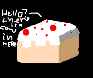 300x250 A Cow Living Inside Of A Minecraft Cake (Drawing By Poofyfish)