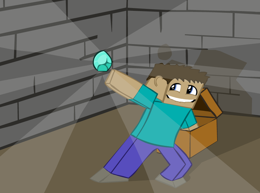 900x669 Minecraft Diamond Hunt By Kbthogers