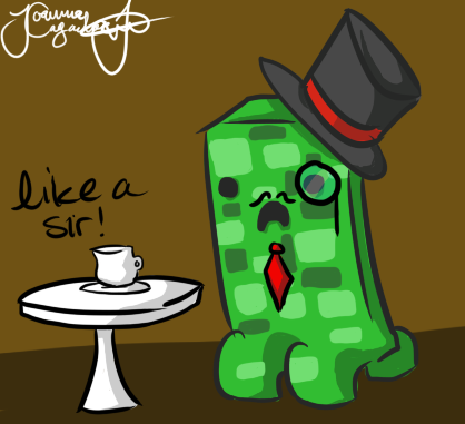 418x381 Minecraft Drawing Sir Creeper By Jojoful7