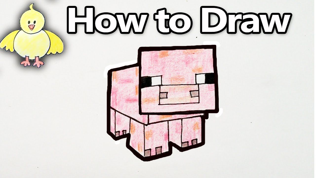 1280x720 In This Video I'Ll Show You How To Draw A Pig From Minecraft, Step