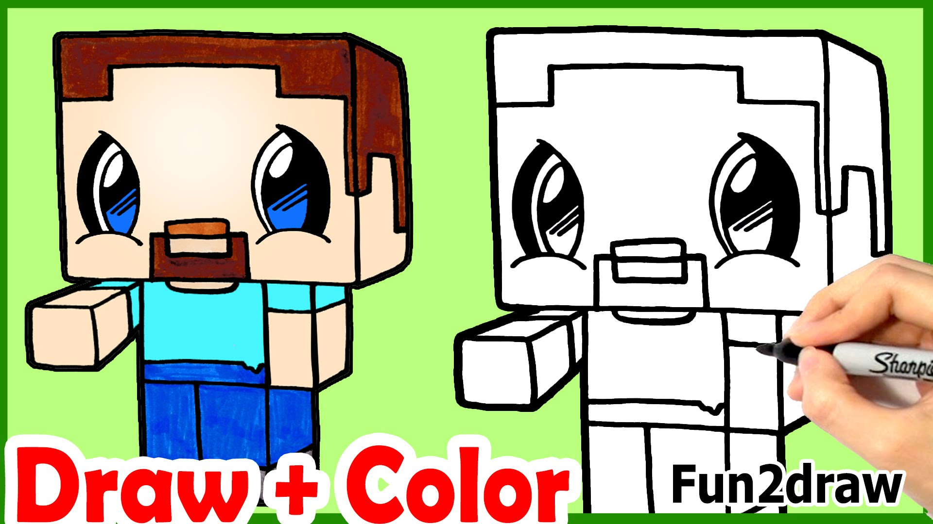 1920x1080 Cute Minecraft Drawings How To Draw Steve Minecraft Cute Easy +