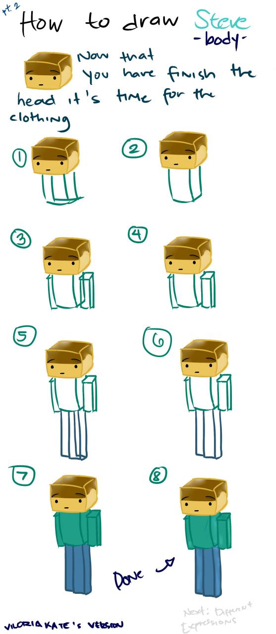 557x1280 How To Draw Steve Pt.2 Minecraft Blog