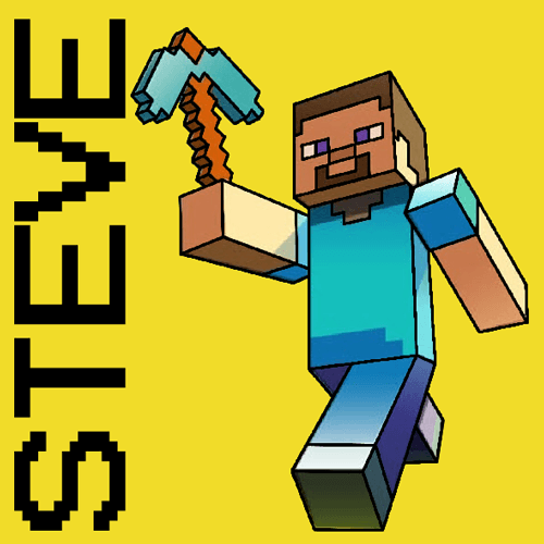 500x500 How To Draw Steve With A Pickaxe From Minecraft With Easy Step By