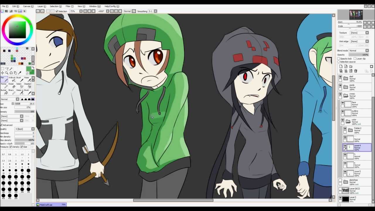 1280x720 Minecraft Mob Girls