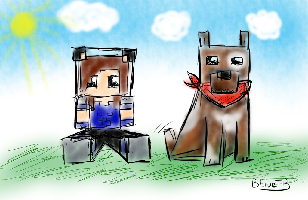 1024x666 Minecraft Child Drawing By Eluetimer Girl