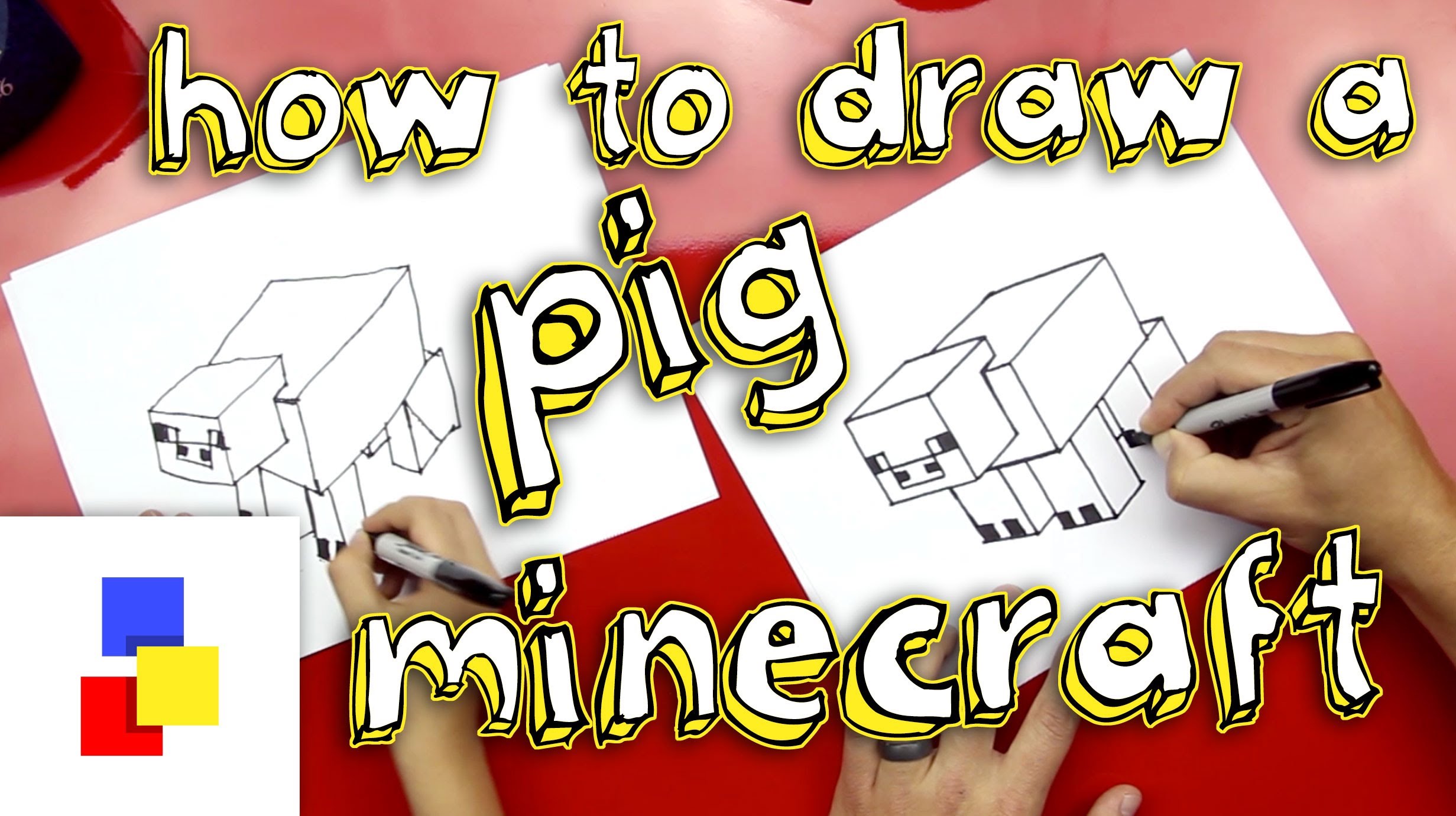 2463x1381 How To Draw A Pig From Minecraft