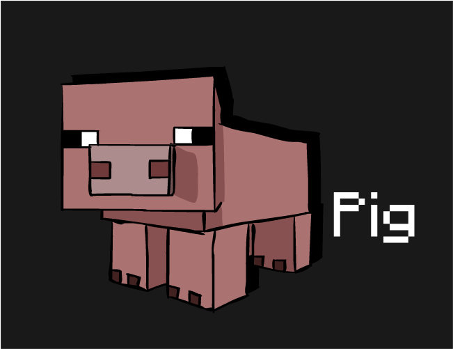 651x501 Minecraft Pig By Emeraldtuna