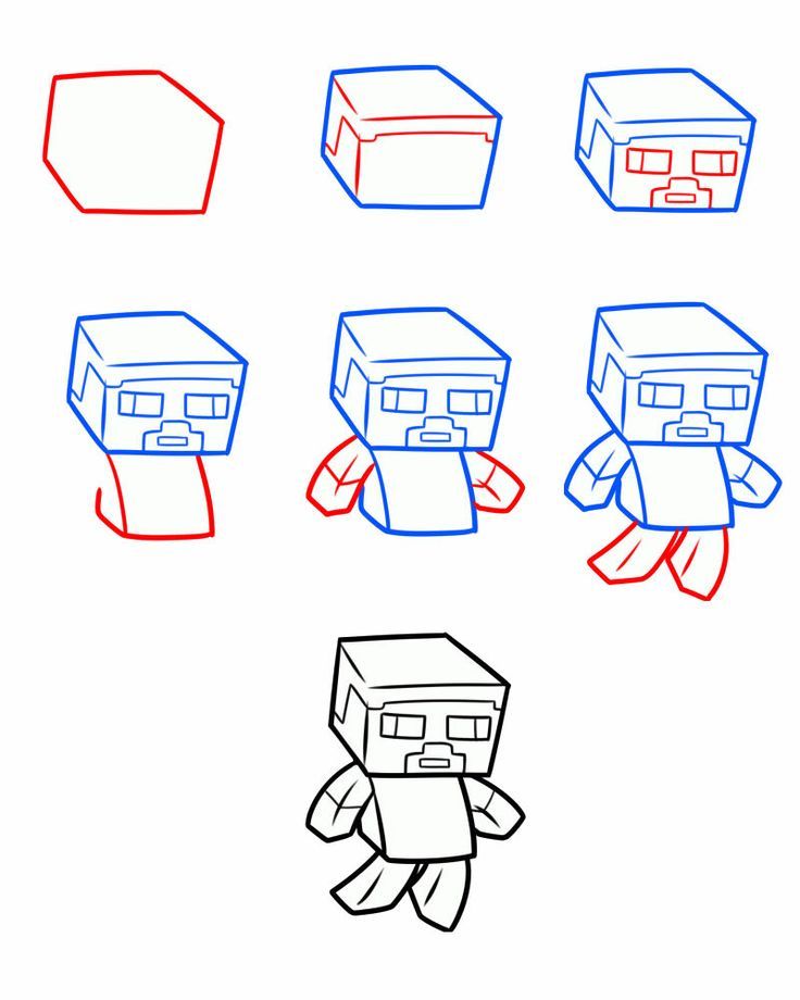 736x920 How To Draw Minecraft Steve Step By Step