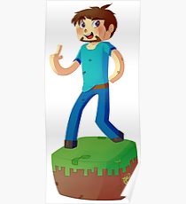 210x230 Minecraft Steve Drawing Posters Redbubble