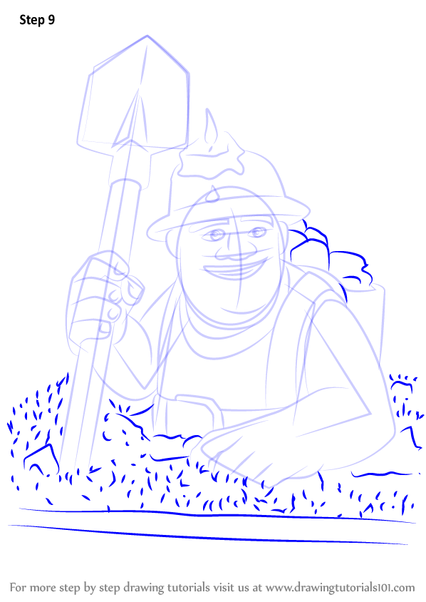 598x844 Learn How To Draw Miner From Clash Clans (Clash