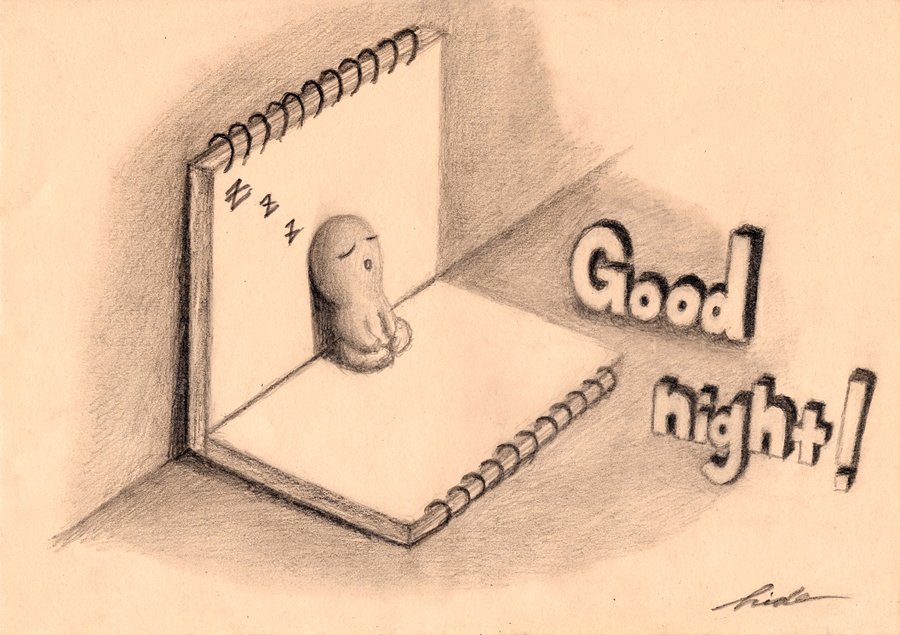 900x635 Good Night (Mini Drawing) By Nagaihideyuki