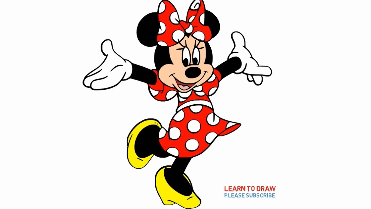 1280x720 How To Draw Minnie Mouse Step By Step Slowly Full Body