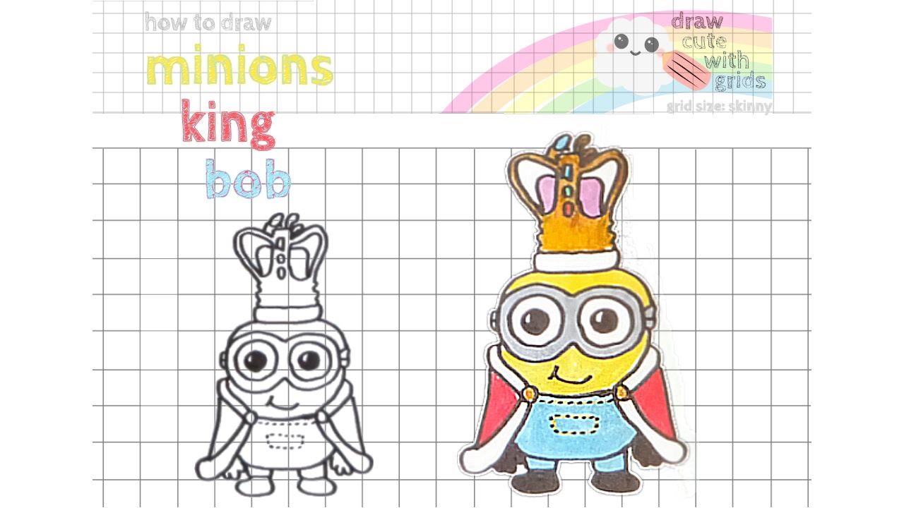 1280x720 How To Draw Minions King Bob Easy Draw Cute With Grids