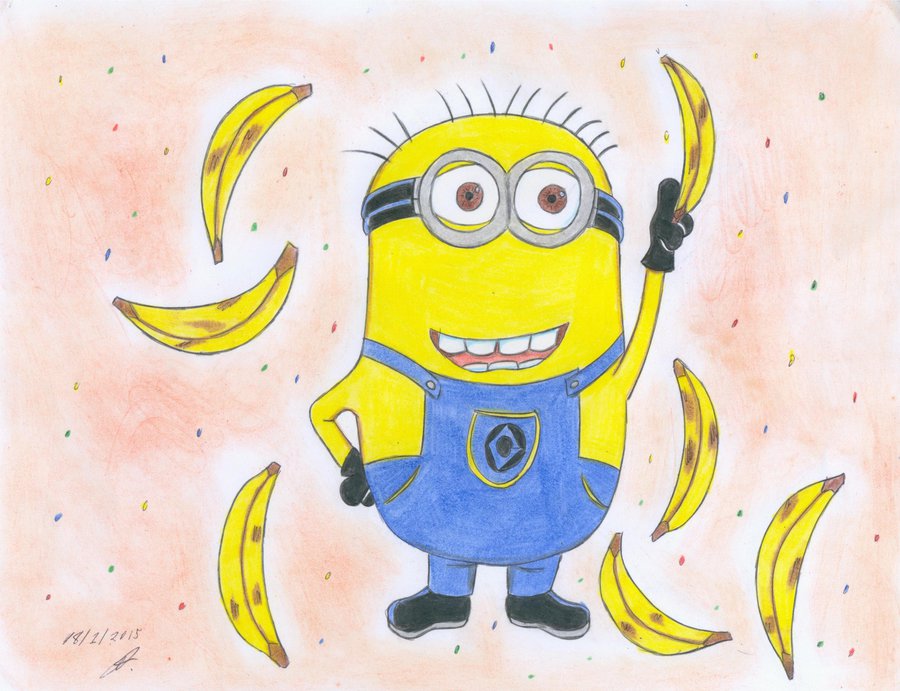 900x691 Minion Banana Party Sketch By Ailgara