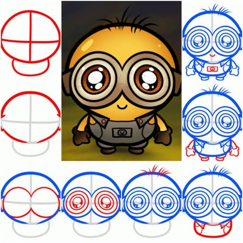 500x500 Minions Drawing Easy Step By Step
