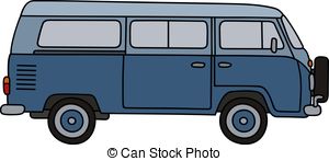 300x147 Isolated Graphic Illustration Of Modern Blue Minivan Vector