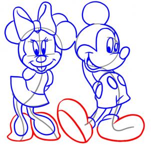 302x291 How To Draw How To Draw Mickey And Minnie