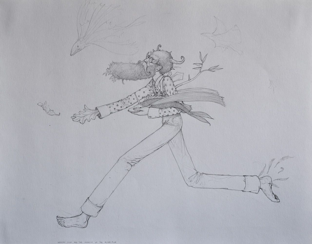 1280x1000 Walking Man And Miracle Flying Fish School