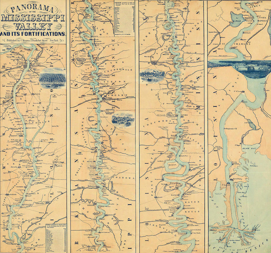 900x842 Vintage Map Of The Mississippi River