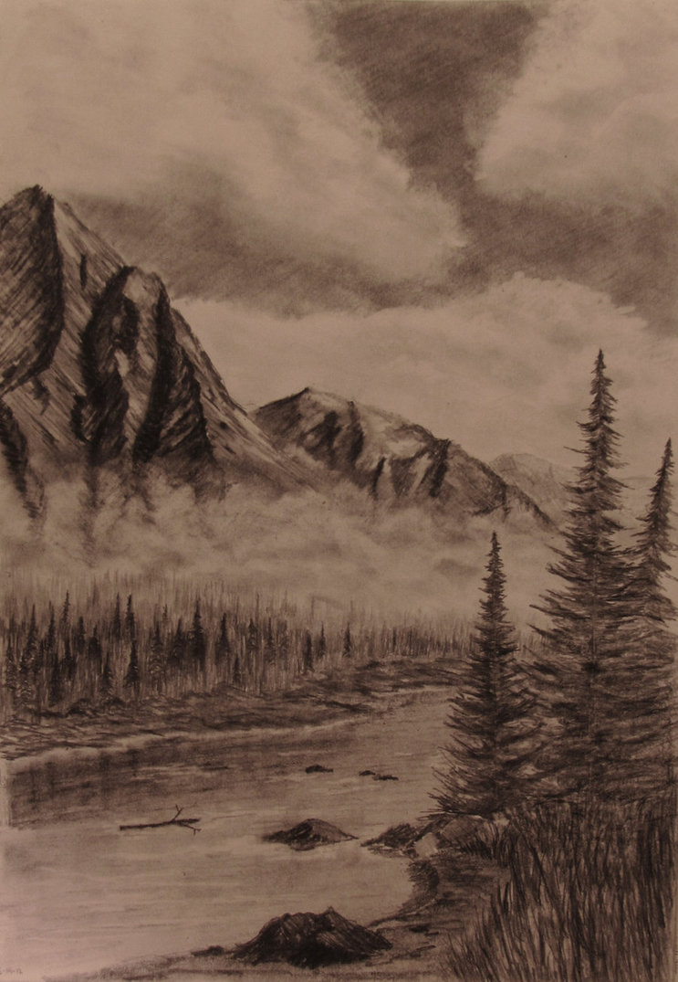 743x1075 Mountains In The Mist By Tylersartshack