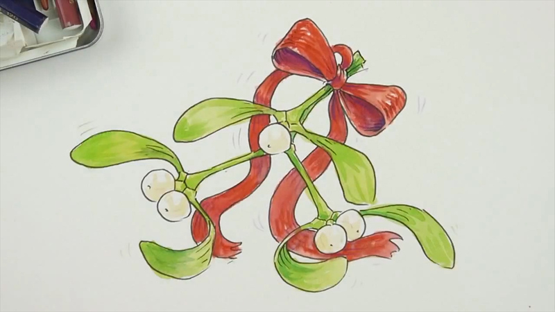 800x450 How To Draw Mistletoe